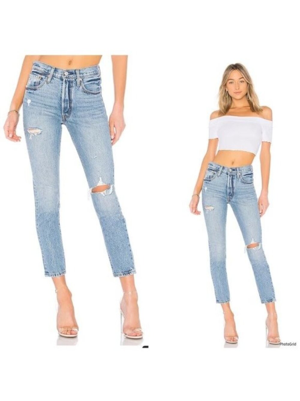 Levi’s 501 Skinny high waisted distressed jeans in Can't Touch This 24